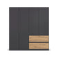 Rauch Cara Metallic Grey 4 Door Wardrobe with Drawers 181cm
