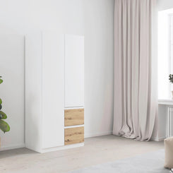 Rauch Cara White 2 Door Wardrobe with Side Drawers 91cm