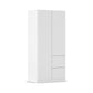 Rauch Cara White 2 Door Wardrobe with Side Drawers 91cm