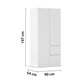 Rauch Cara White 2 Door Wardrobe with Side Drawers 91cm