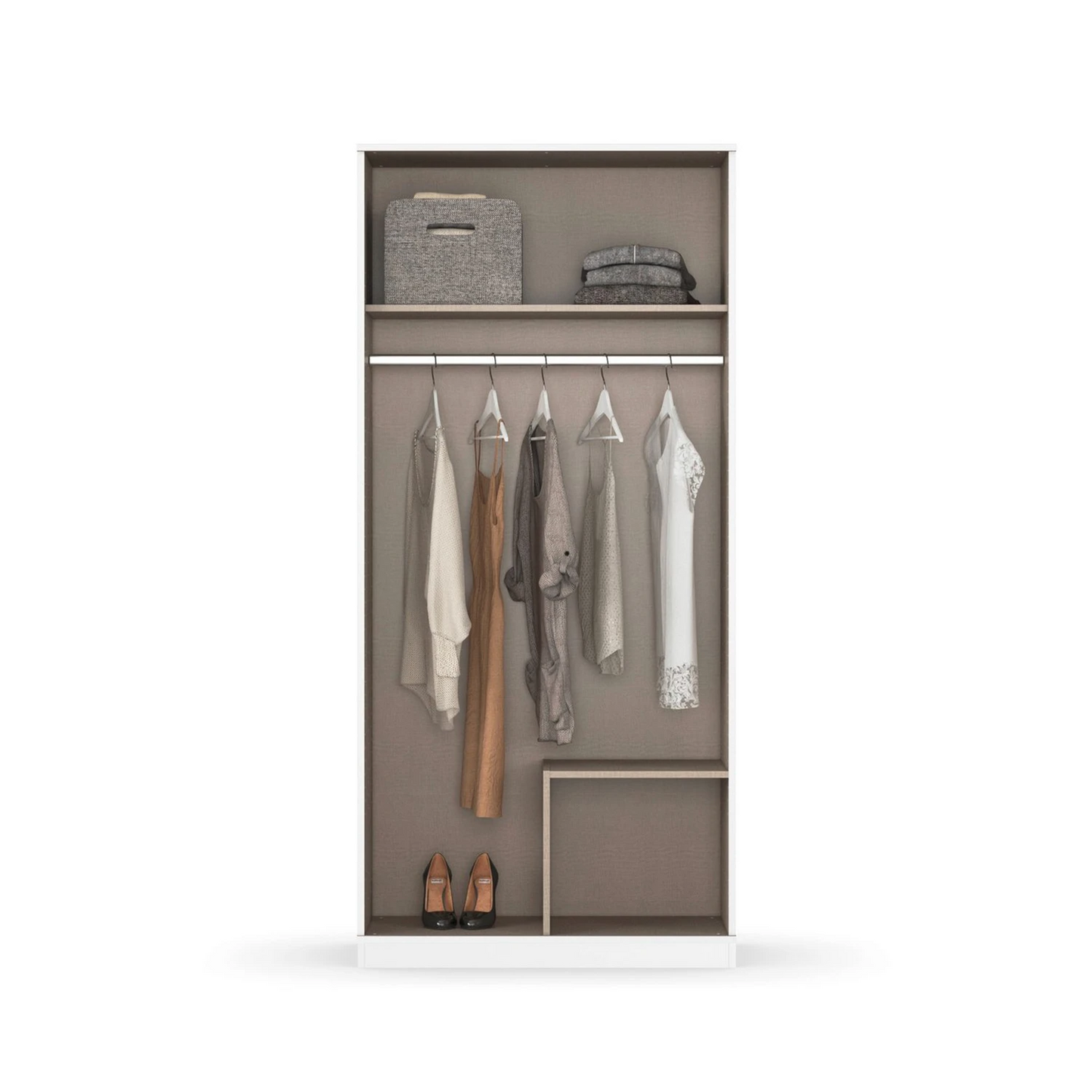 Rauch Cara White 2 Door Wardrobe with Side Drawers 91cm