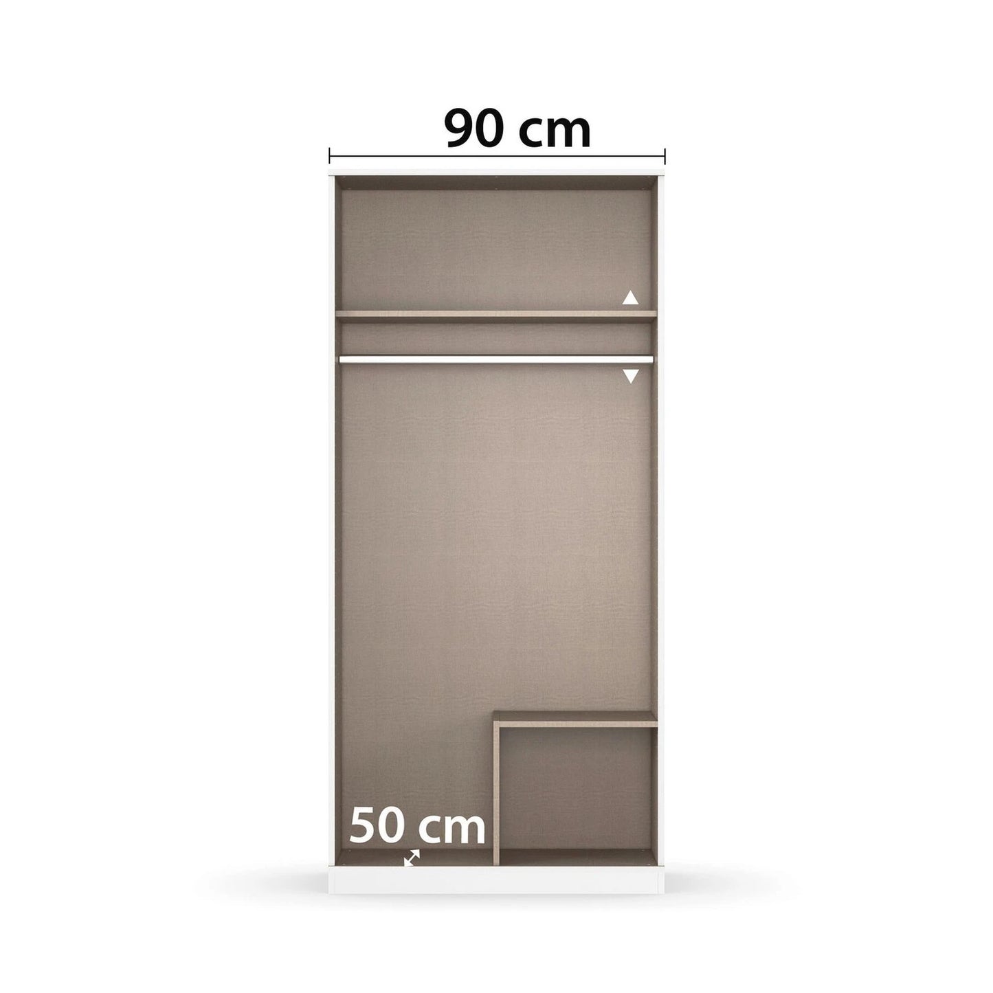 Rauch Cara White 2 Door Wardrobe with Side Drawers 91cm