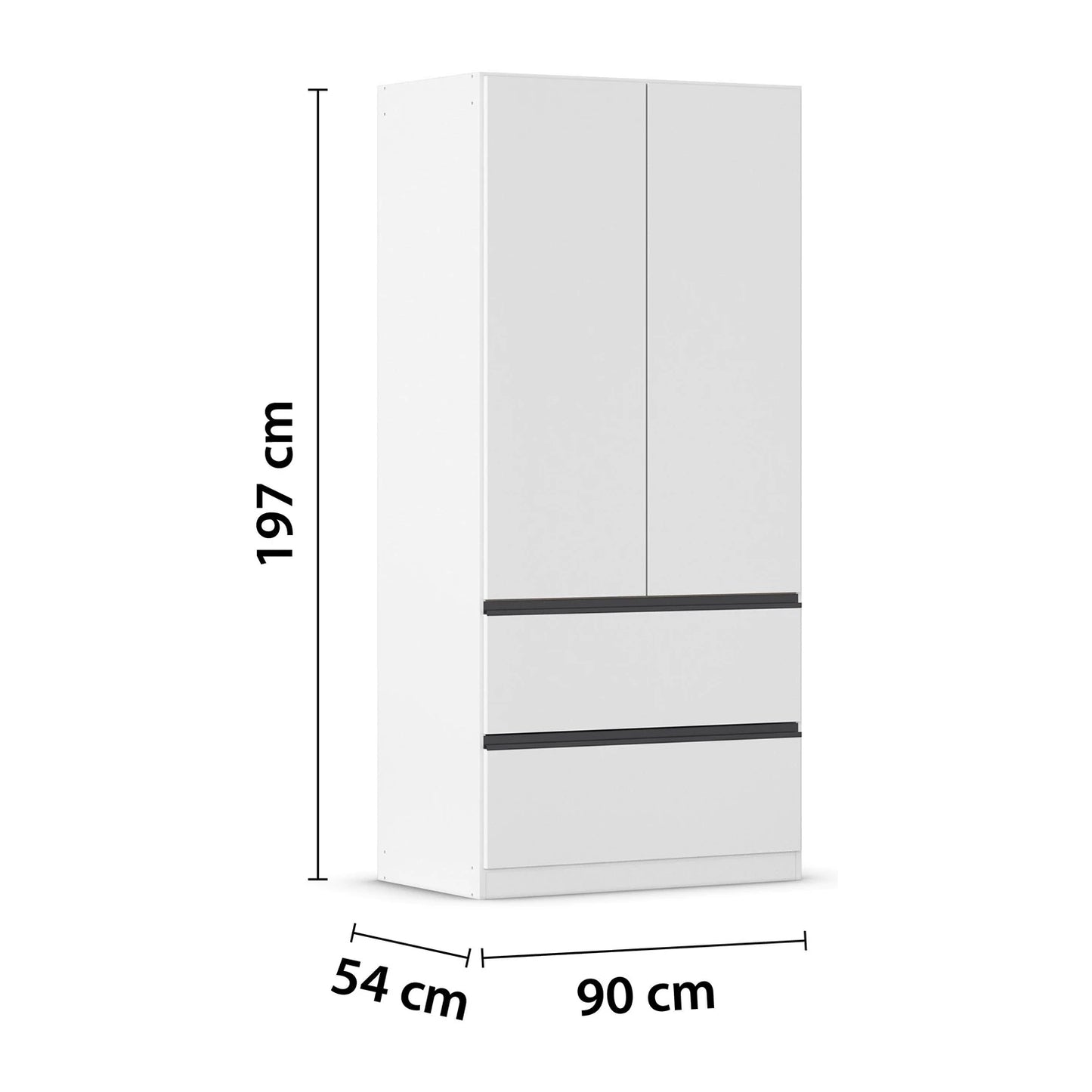 Rauch Cara White 2 Door Wardrobe with Drawers