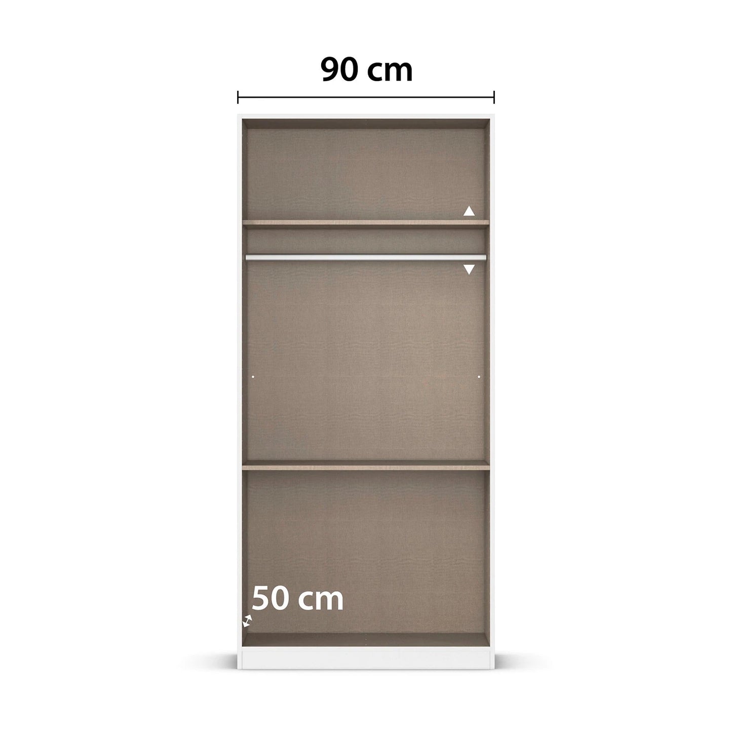 Rauch Cara Metallic Grey 2 Door Wardrobe with Drawers