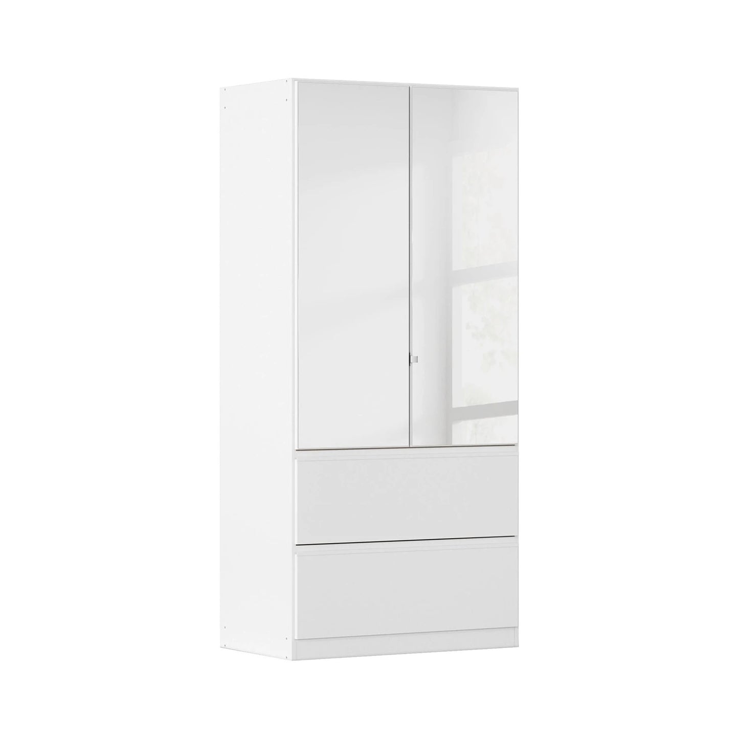 Rauch Cara White 2 Door Mirrored Wardrobe with Drawers