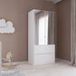 Rauch Cara White 2 Door Mirrored Wardrobe with Drawers