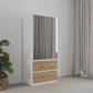Rauch Cara White 2 Door Mirrored Wardrobe with Drawers
