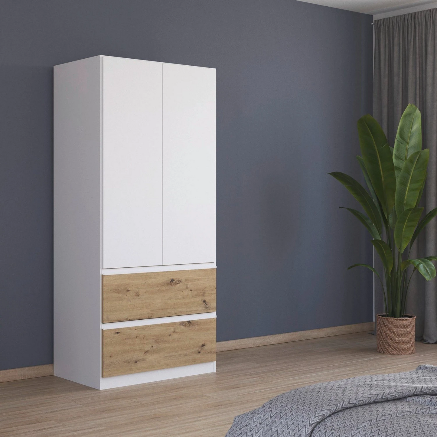 Rauch Cara White 2 Door Wardrobe with Drawers
