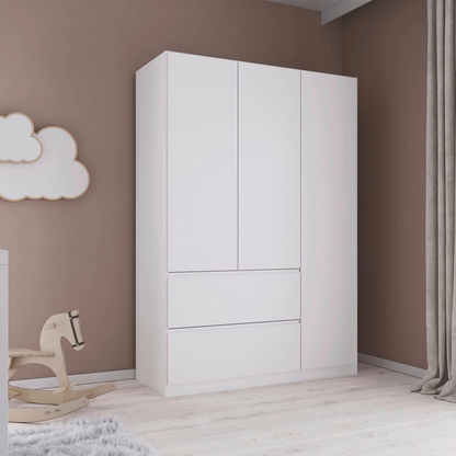 Rauch Cara White 3 Door Wardrobe with Drawers 136cm