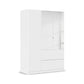 Rauch Cara White 3 Door Mirrored Wardrobe with Drawers 136cm