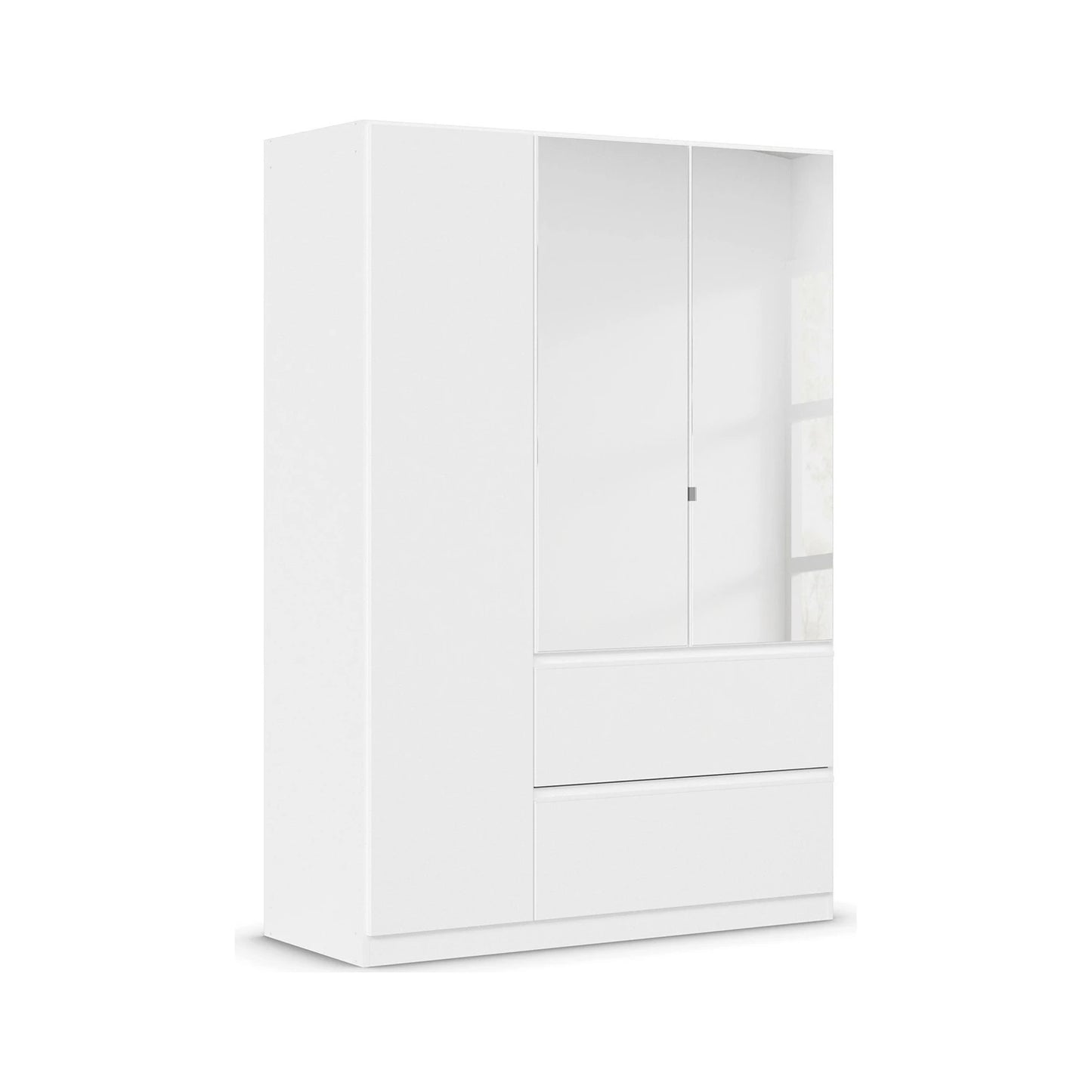 Rauch Cara White 3 Door Mirrored Wardrobe with Drawers 136cm