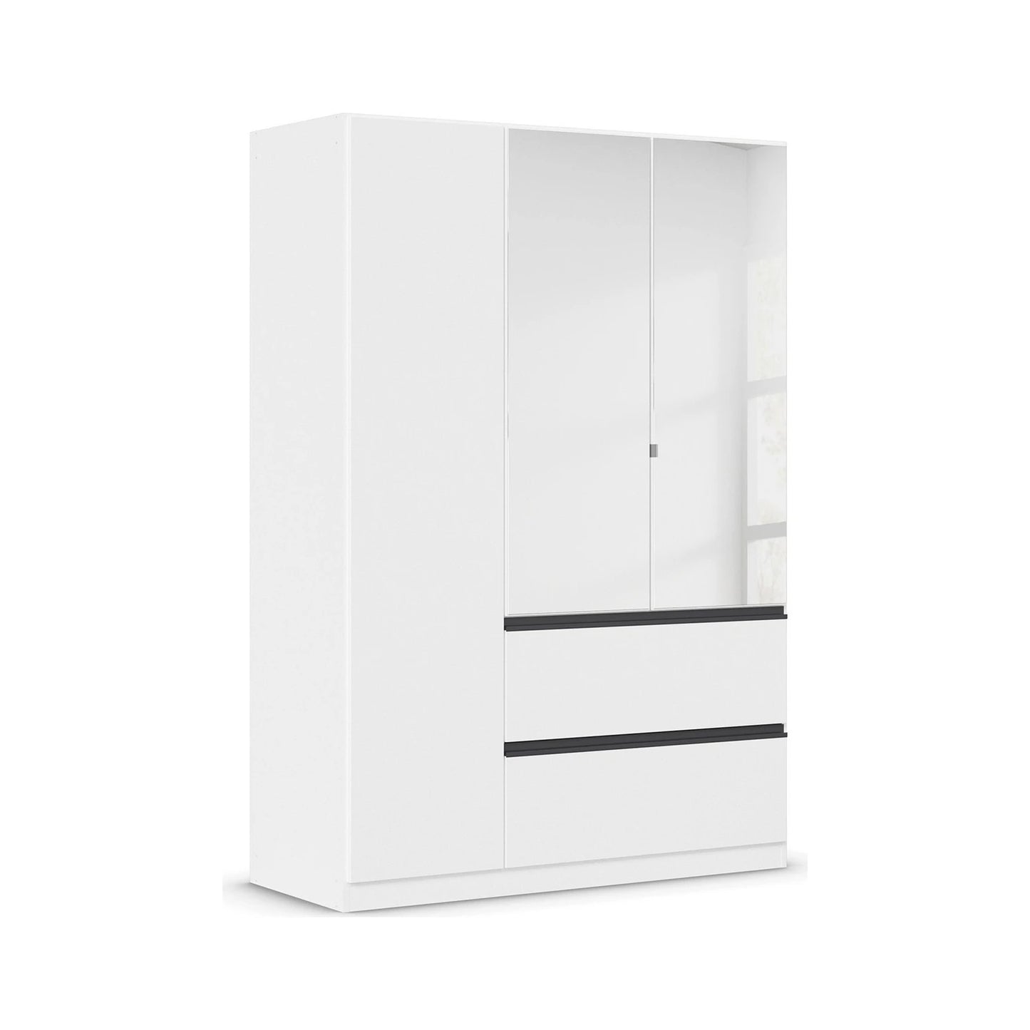 Rauch Cara White 3 Door Mirrored Wardrobe with Drawers 136cm