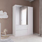 Rauch Cara White 3 Door Mirrored Wardrobe with Drawers 136cm