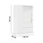 Rauch Cara White 3 Door Mirrored Wardrobe with Drawers 136cm