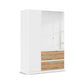 Rauch Cara White 3 Door Mirrored Wardrobe with Drawers 136cm