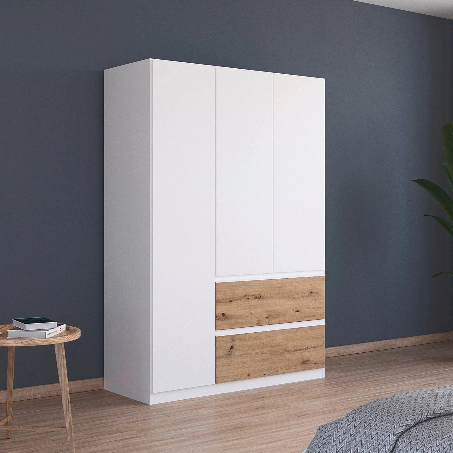 Rauch Cara White 3 Door Wardrobe with Drawers 136cm