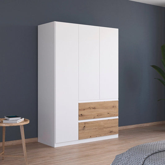 Rauch Cara White 3 Door Wardrobe with Drawers 136cm