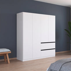 Rauch Cara White 4 Door Wardrobe with Drawers 181cm