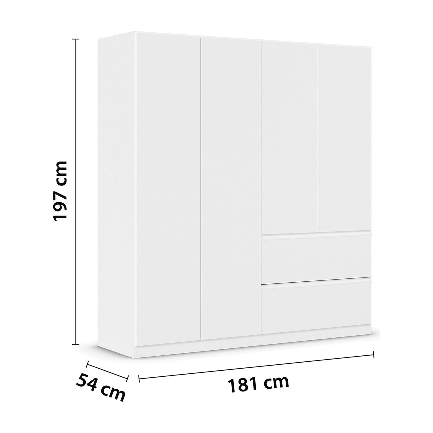 Rauch Cara White 4 Door Wardrobe with Drawers 181cm
