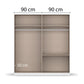 Rauch Cara Metallic Grey 4 Door Mirrored Wardrobe with Drawers 181cm