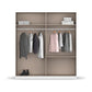 Rauch Cara Metallic Grey 4 Door Mirrored Wardrobe with Drawers 181cm