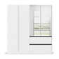 Rauch Cara White 4 Door Mirrored Wardrobe with Drawers 181cm