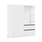 Rauch Cara White 4 Door Mirrored Wardrobe with Drawers 181cm