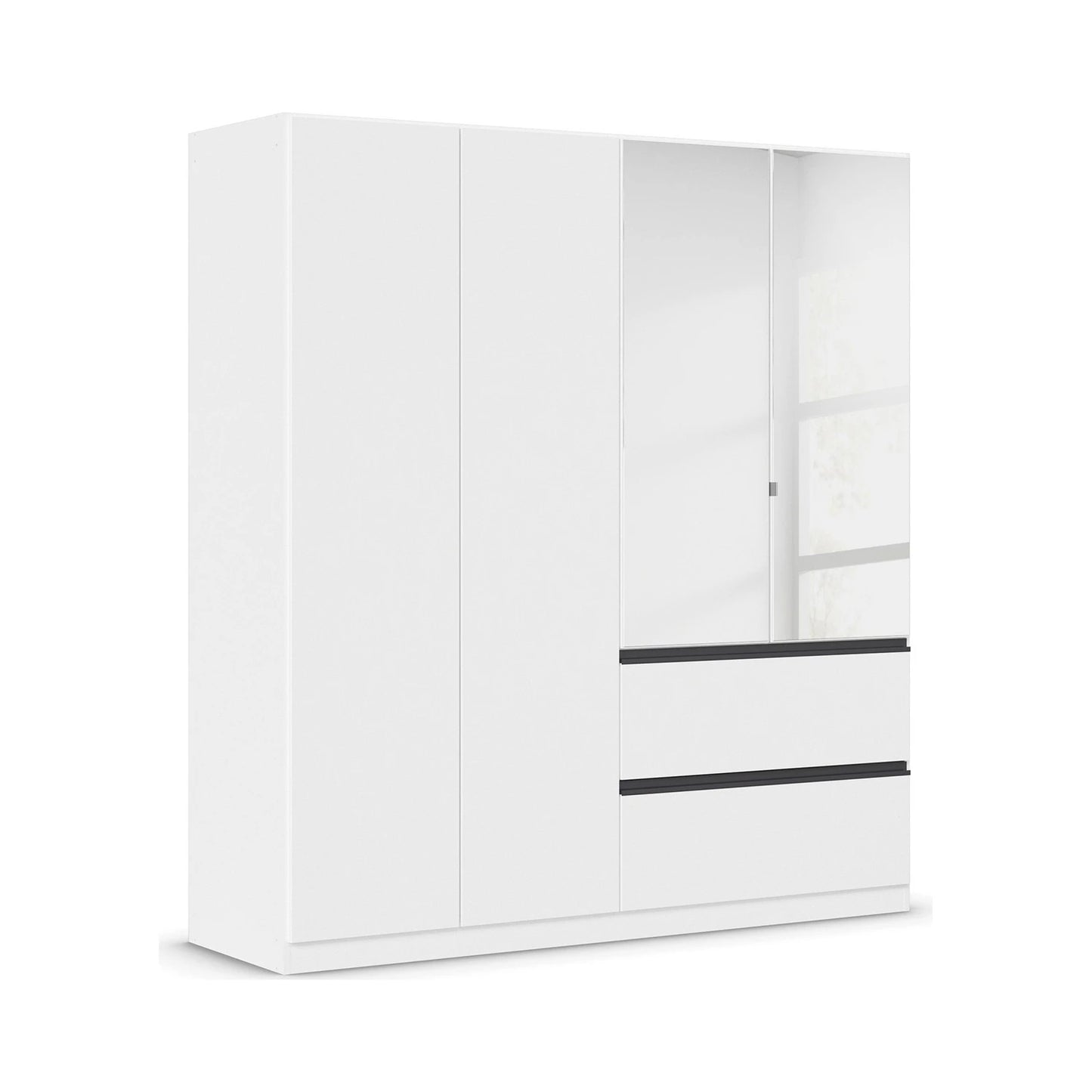 Rauch Cara White 4 Door Mirrored Wardrobe with Drawers 181cm