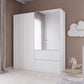 Rauch Cara White 4 Door Mirrored Wardrobe with Drawers 181cm