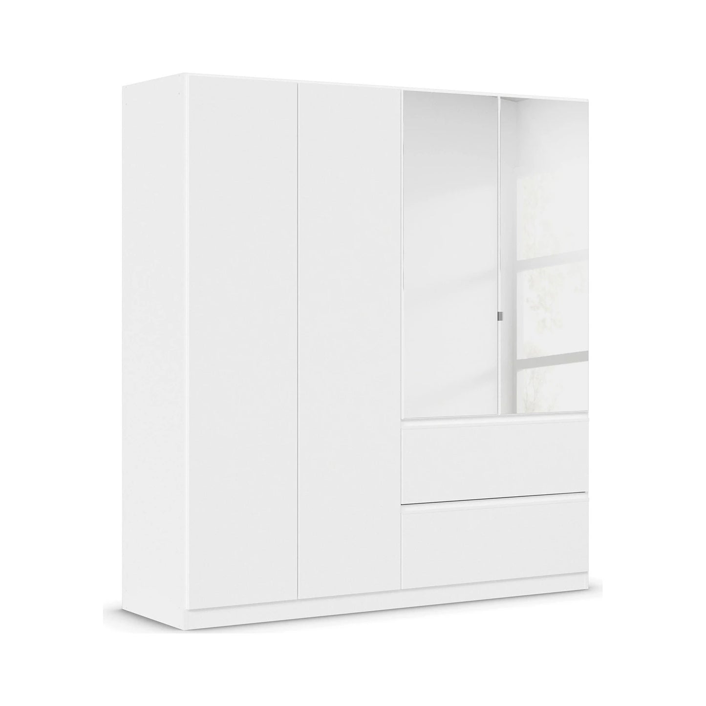 Rauch Cara White 4 Door Mirrored Wardrobe with Drawers 181cm