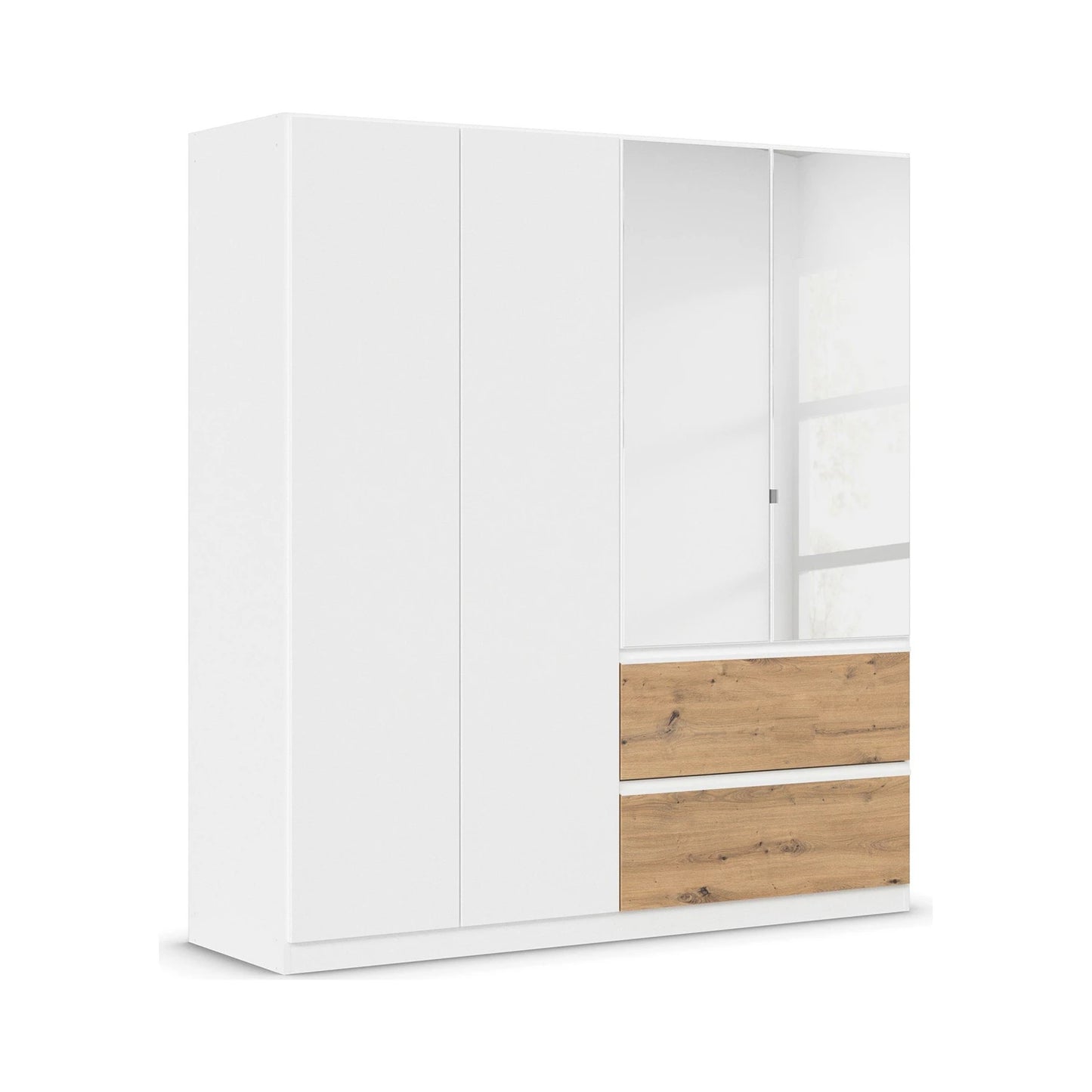 Rauch Cara White 4 Door Mirrored Wardrobe with Drawers 181cm