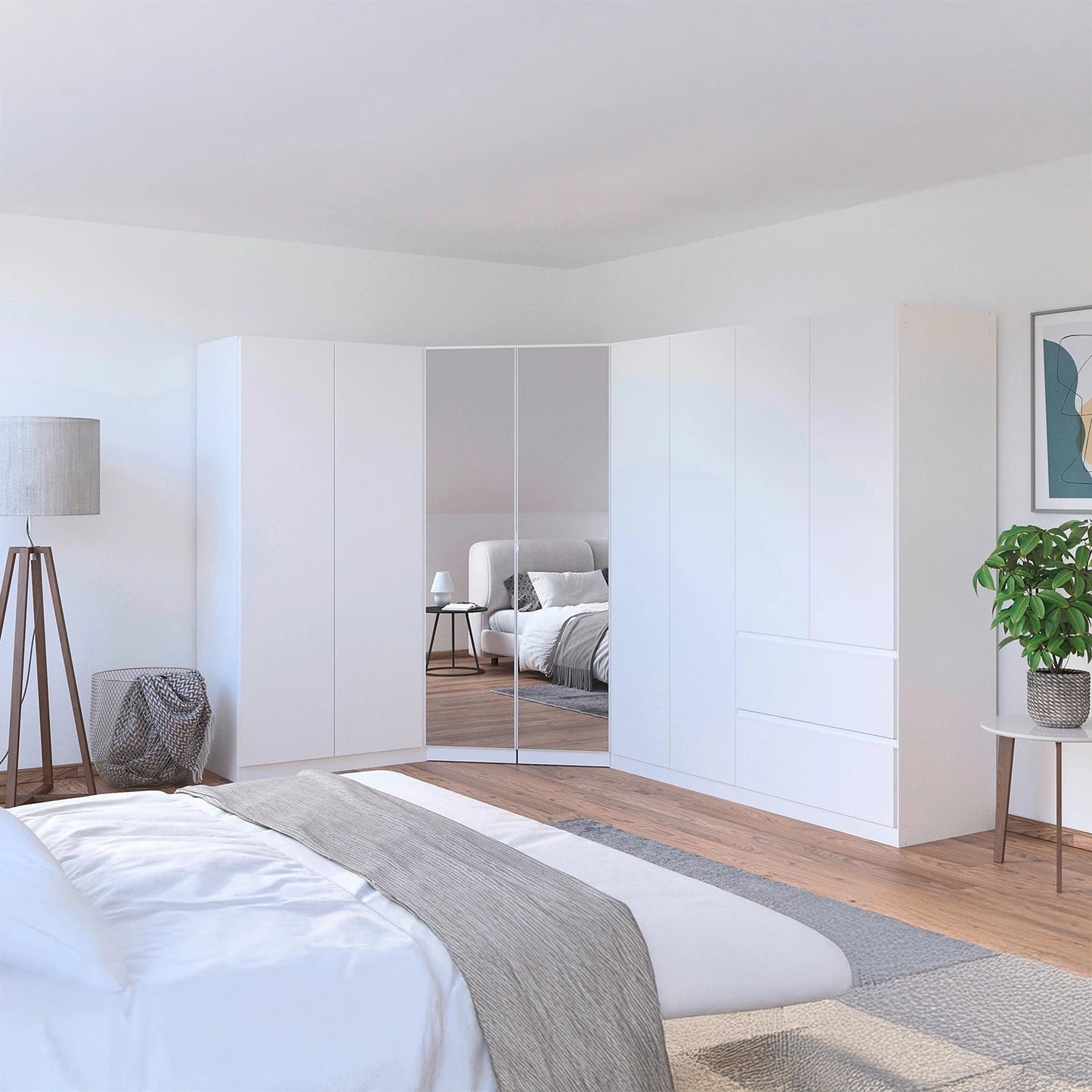 Rauch Cara White Large Corner Wardrobe