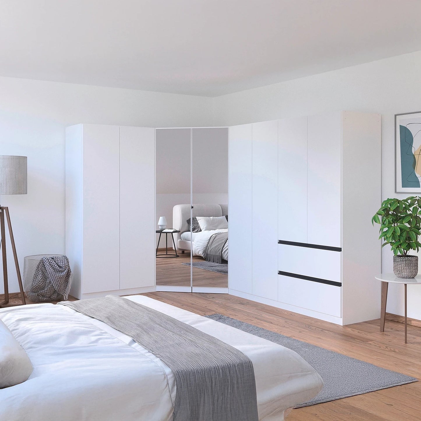 Rauch Cara White Large Corner Wardrobe