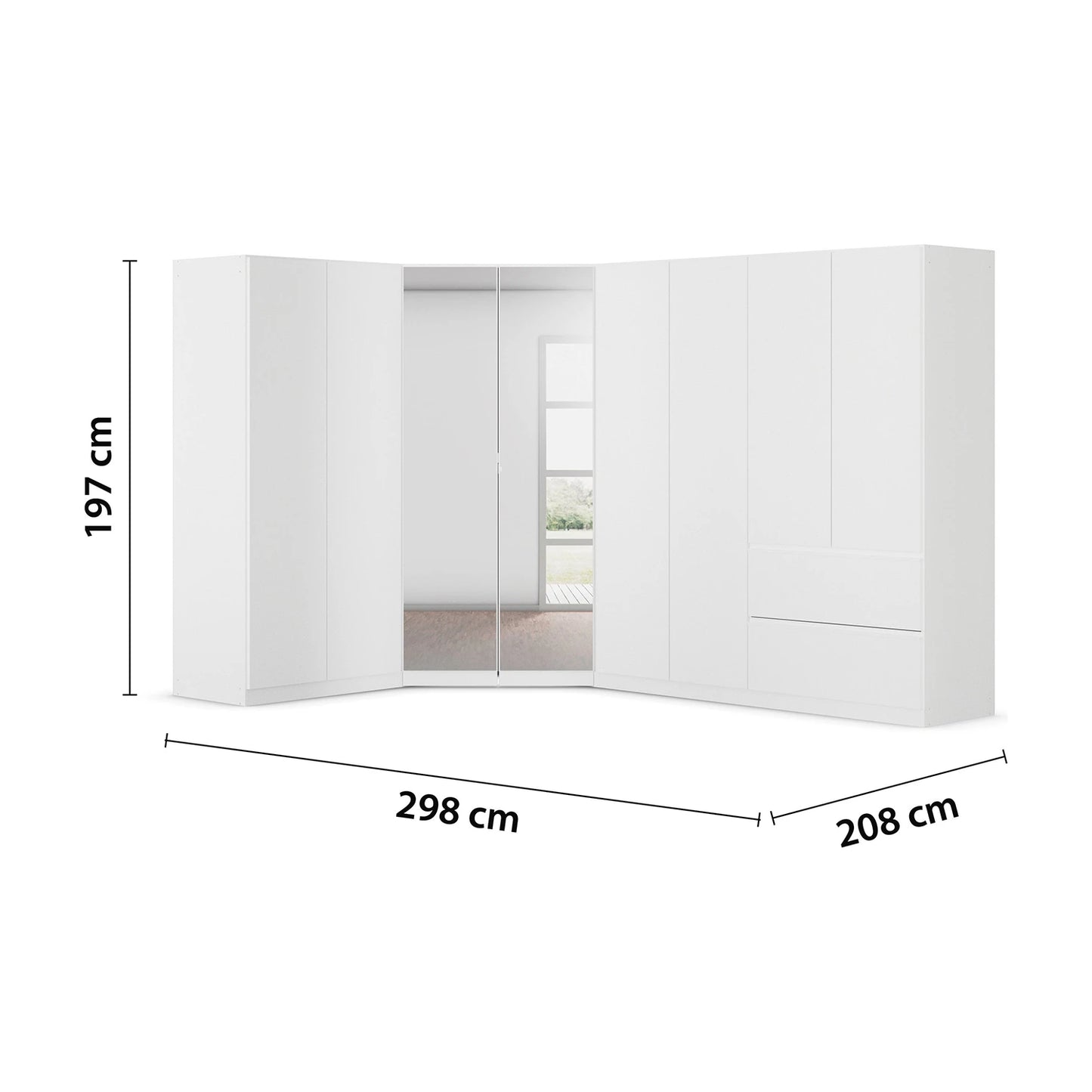 Rauch Cara White Large Corner Wardrobe