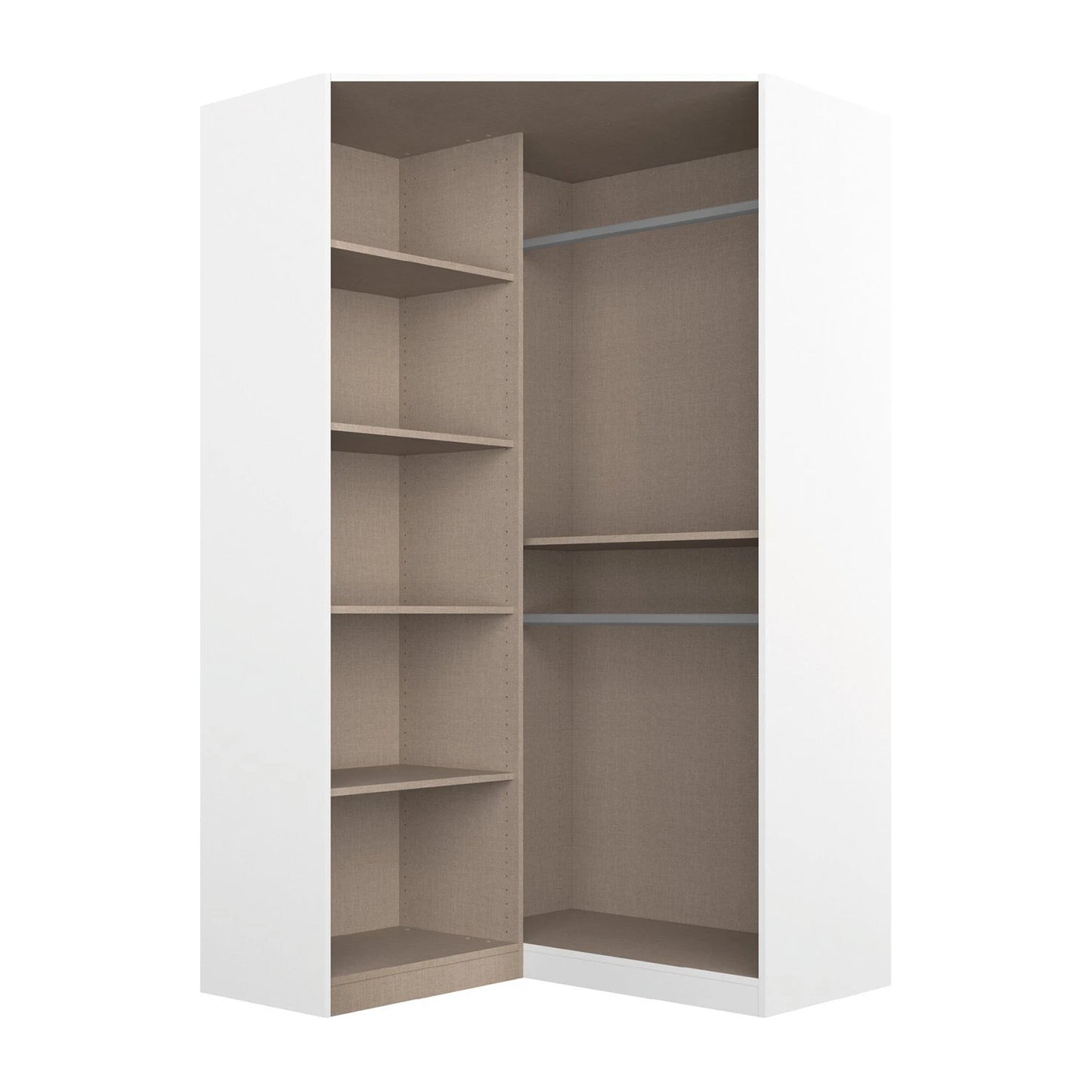 Rauch Cara White Corner Wardrobe Unit with Mirror Doors