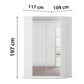 Rauch Cara White Corner Wardrobe Unit with Mirror Doors