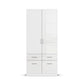 Rauch Cello 2 Doors & 4 Drawers White High Gloss Wardrobe - W94 CM - Front View