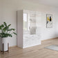 Rauch Cello 3 Doors & 6 Drawers White High Gloss Wardrobe - W140 CM with Mirror - Styled in a Bedroom
