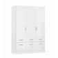Rauch Cello 3 Doors & 6 Drawers White High Gloss Wardrobe - W140 CM