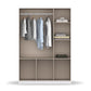 Rauch Cello 3 Doors & 6 Drawers White High Gloss Wardrobe - W140 CM - Interior Styled in a Bedroom