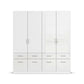 Rauch Cello 4 Doors & 8 Drawers White High Gloss Wardrobe - W181 CM - Front View