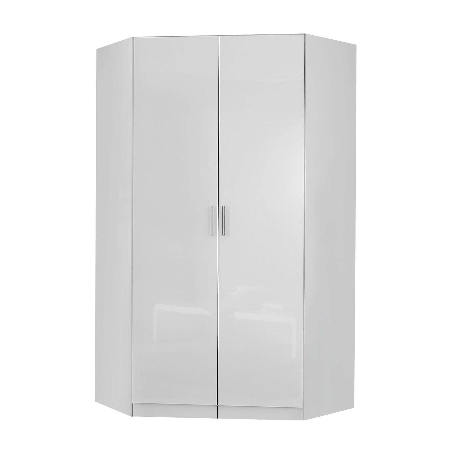 Rauch Celle White High Gloss 2 Door Corner Wardrobe