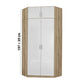 Rauch Celle White High Gloss 2 Door Corner Wardrobe With Top Unit - Dimensions