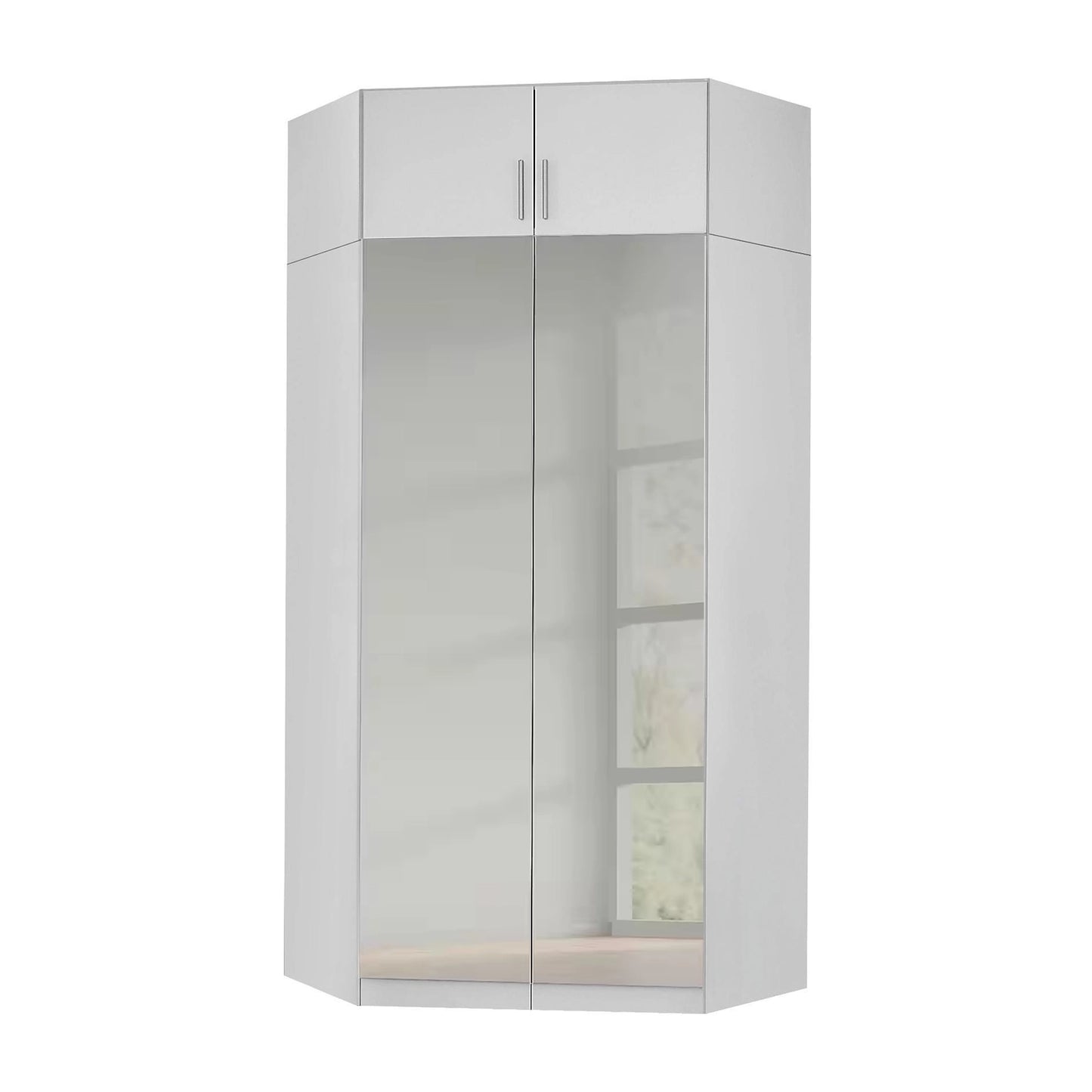 Rauch Celle White  2 Door Corner Wardrobe With Top Unit