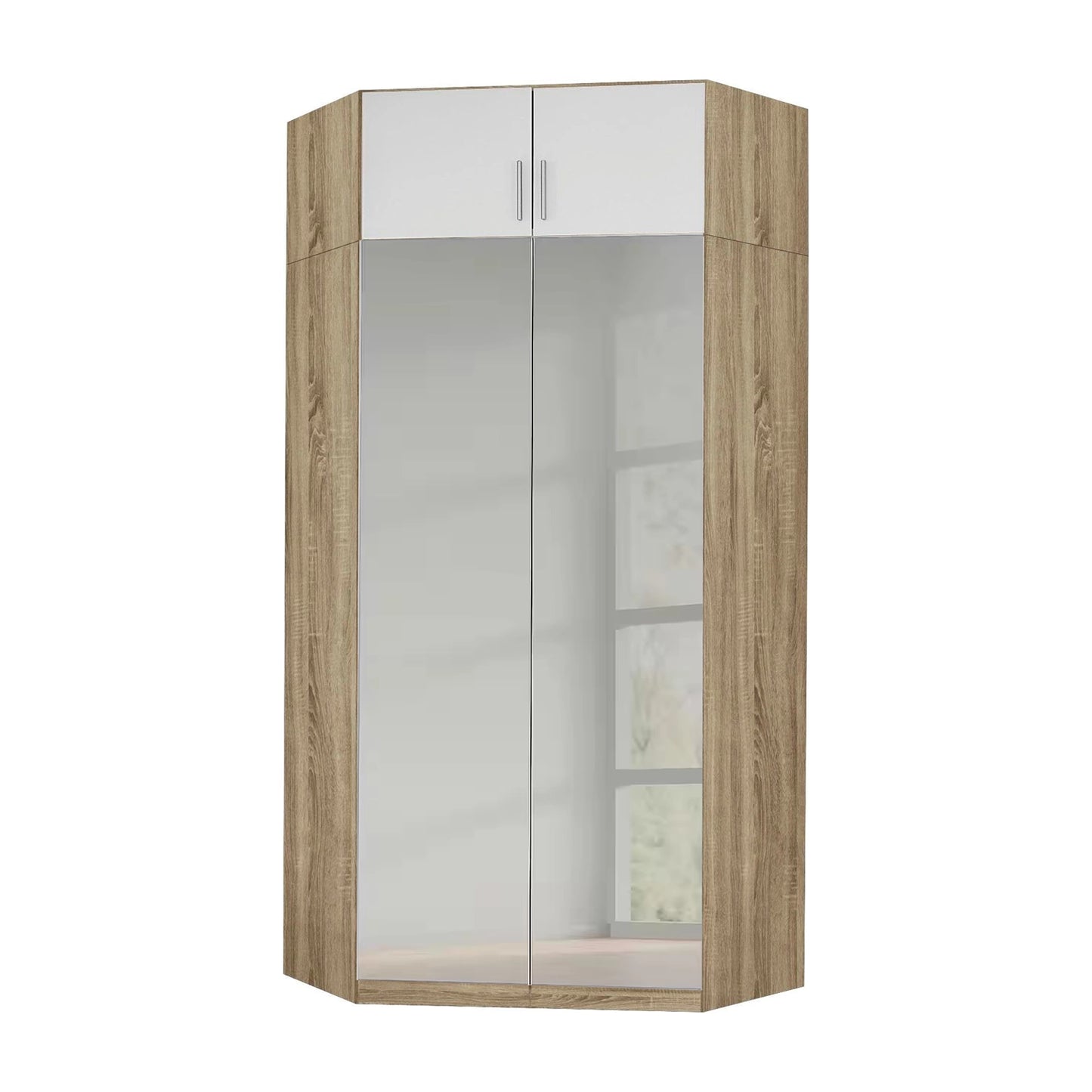 Rauch Celle Sonoma Oak 2 Door Corner Wardrobe With Top Unit