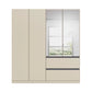 Rauch Cara Champagne 4 Door Mirrored Wardrobe with Drawers 181cm