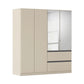 Rauch Cara Champagne 4 Door Mirrored Wardrobe with Drawers 181cm