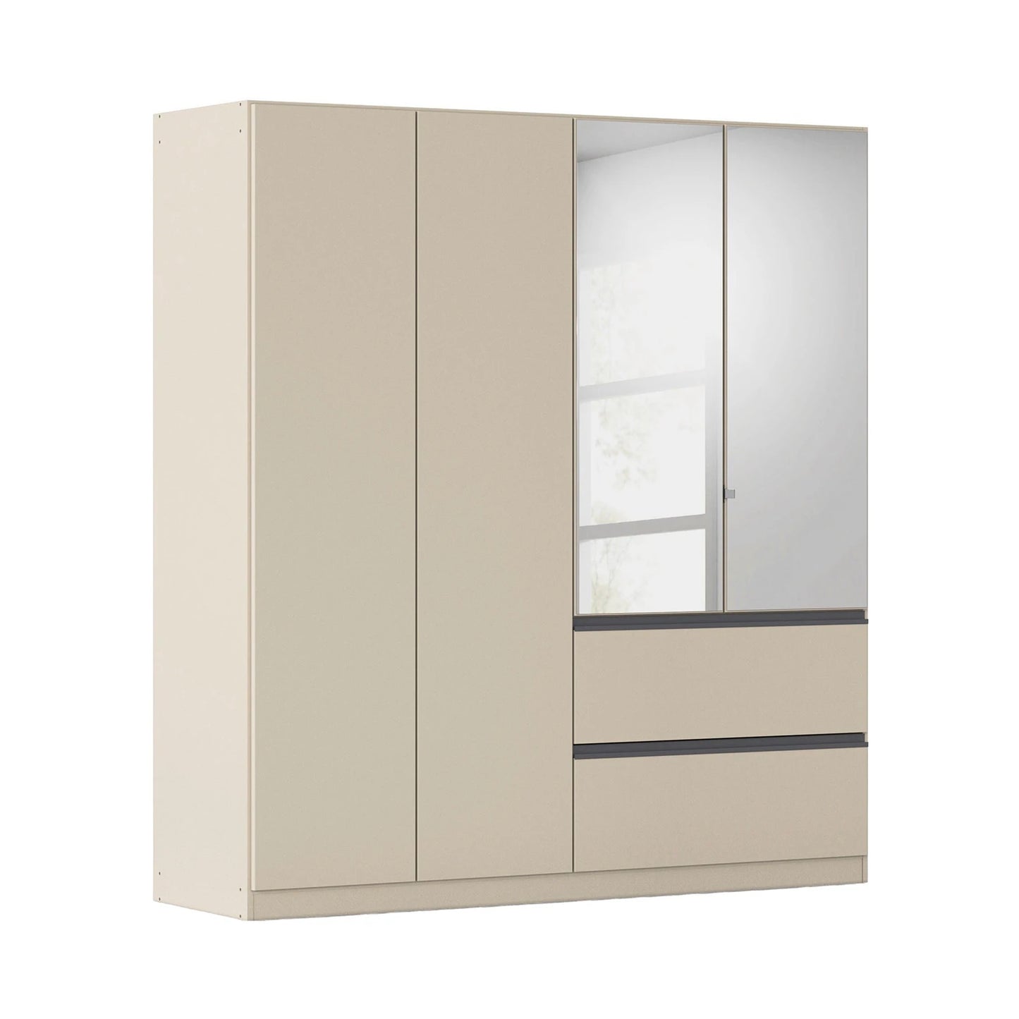 Rauch Cara Champagne 4 Door Mirrored Wardrobe with Drawers 181cm