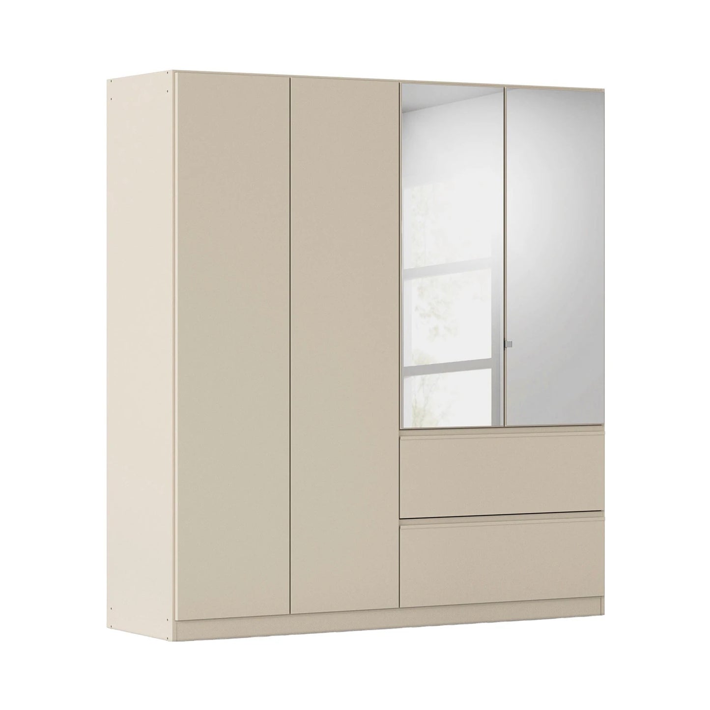 Rauch Cara Champagne 4 Door Mirrored Wardrobe with Drawers 181cm