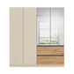 Rauch Cara Champagne 4 Door Mirrored Wardrobe with Drawers 181cm
